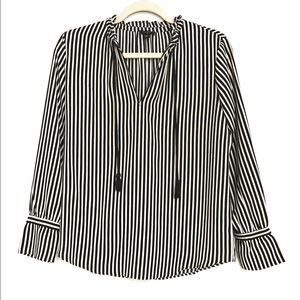 Ann Taylor | Black & White Striped Blouse